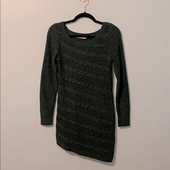 Fitted Forest Green Sweater Dress - Picture 1 of 6